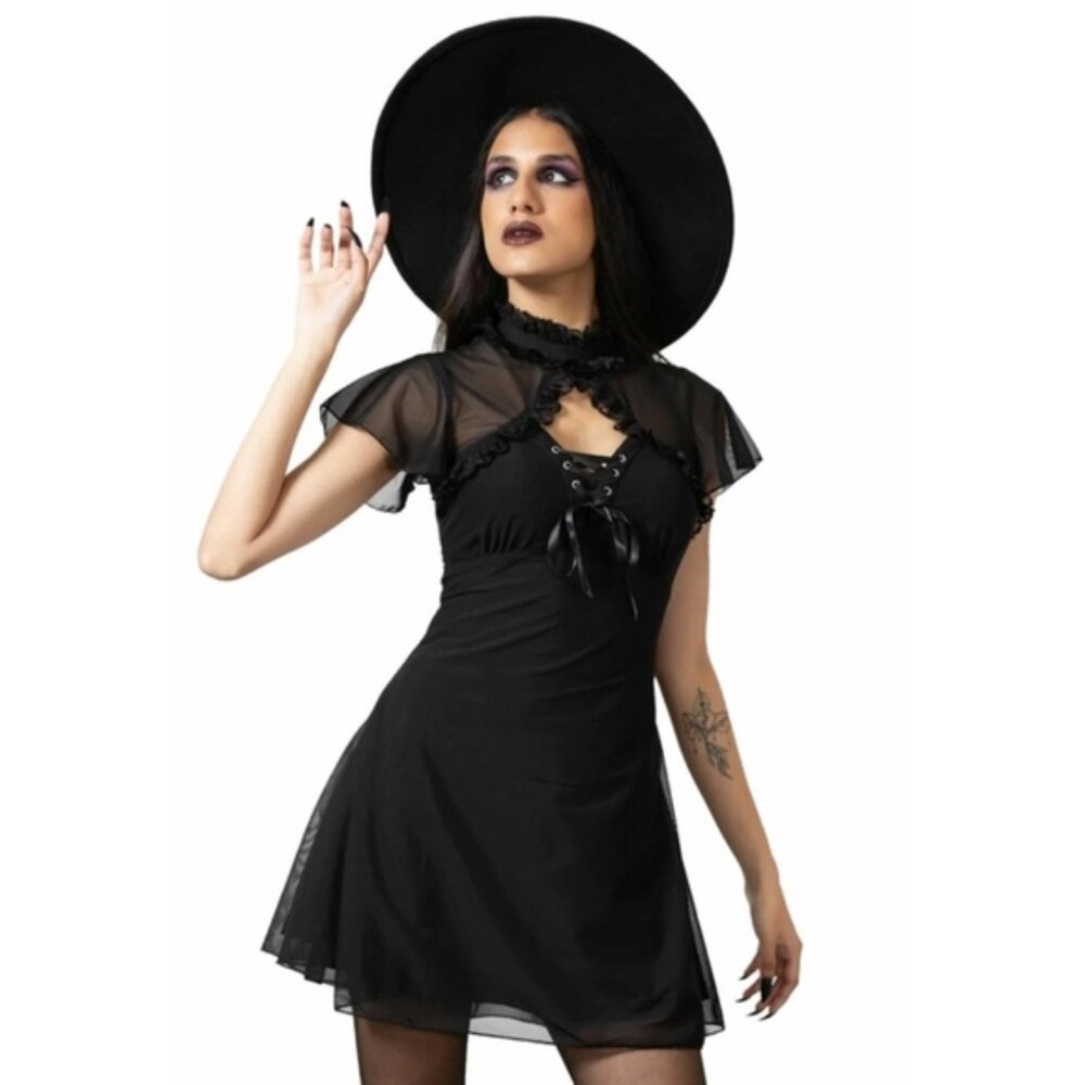 KILLSTAR   Hauntilda Keyhole  Metal punk Mini dress